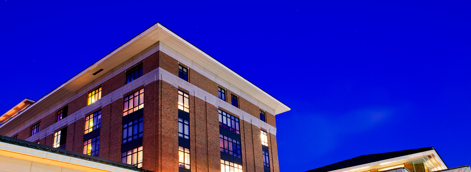 Columbus Regional Hospital exterior, night
