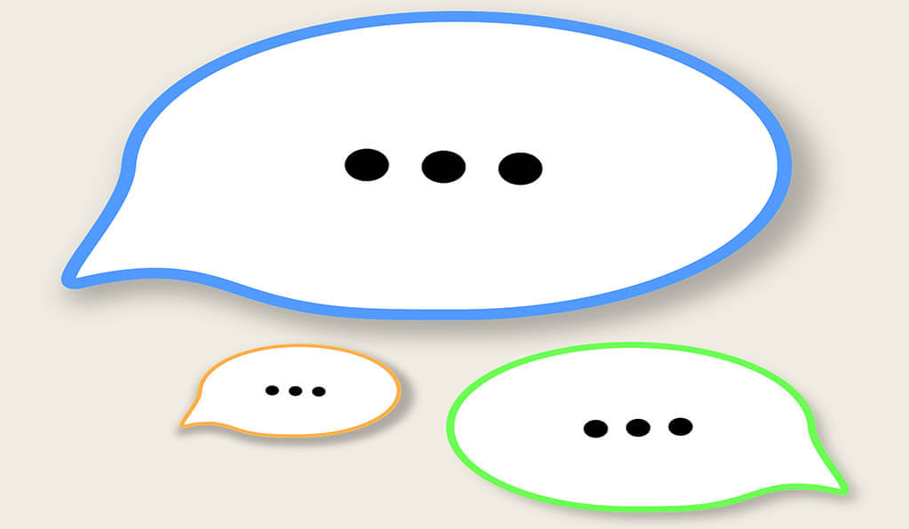 Illustration showing dialogue bubbles.